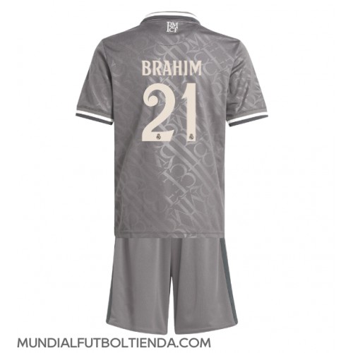 Camiseta Real Madrid Brahim Diaz #21 Tercera Equipación Replica 2024-25 para niños mangas cortas (+ Pantalones cortos)